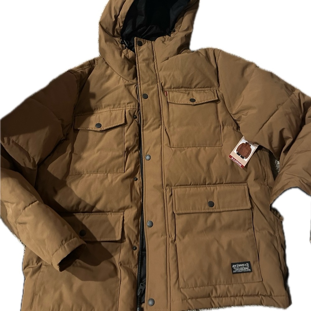 Levi's Tan Hooded Puffer Jacket